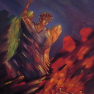 Destroy of Sodom. Разрушение Содома. 1991. Картон, масло. 65х90 см